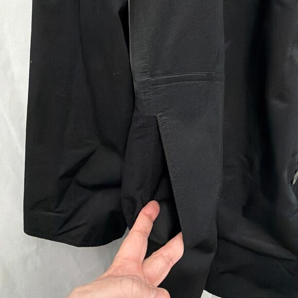 Eileen Fisher Rain Coat Womens 1X Hooded Black Button Up - Picture 7 of 9